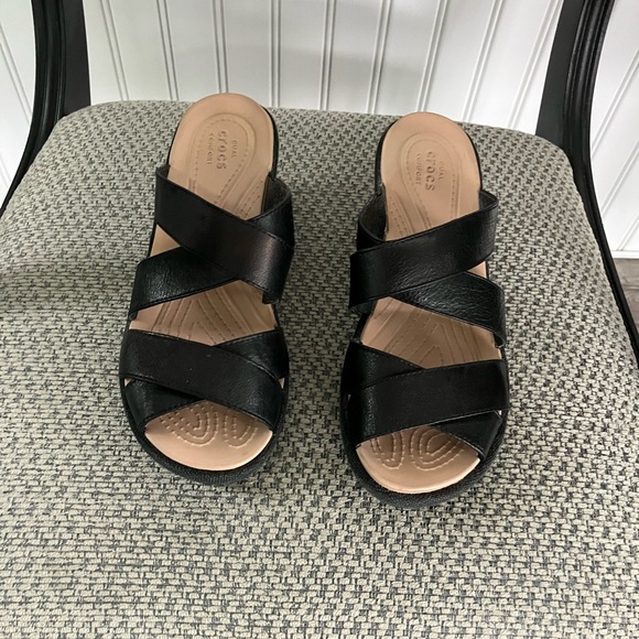 Crocs Black Criss-Cross Sandals - Picture 3 of 4